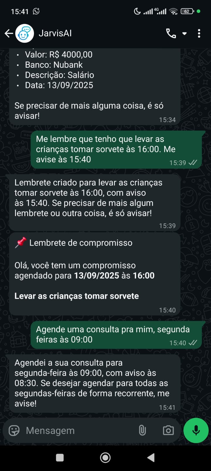 Exemplo de Agendamento